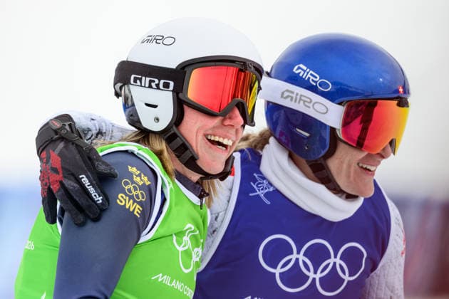 260220 Sandra Näslund of Sweden and Fanny Smith of Switzerland after competing in women s freestyle skiing ski cross final during day 14 of the 2026 Winter Olympics on February 20, 2026 in Livigno. Photo: Vegard Grott BILDBYRAN kod VG VG0888 bbeng Olympic Games, Olympische Spiele, Olympia, OS olympics winter olympics os ol olympiska spel vinter-os olympiske leker milano cortina 2026 milan cortina 2026 milano cortina 2026 olympic games milano cortina 2026 winter olympic games milano cortina-os milano cortina-ol vinter-ol ski cross freestyle skiing skicross dam final sweden sverige *** 260220 Sandra Näslund of Sweden and Fanny Smith of Switzerland after competing in women s freestyle skiing ski cross final during day 14 of the 2026 Winter Olympics on February 20, 2026 in Livigno Photo Vegard Grott BILDBYRAN kod VG VG0888 bbeng olympic games olympics winter olympics os ol olympiska spel vinter os olympiske leker milano cortina 2026 milan cortina 2026 milano cortina 2026 olympic games milano cortina 2026 winter olympic games milano cortina os milano cortina ol vinter ol ski cross freestyle skiing skicross dam final sweden sverige  Copyright: VEGARDxGRoTT BB260220VG059