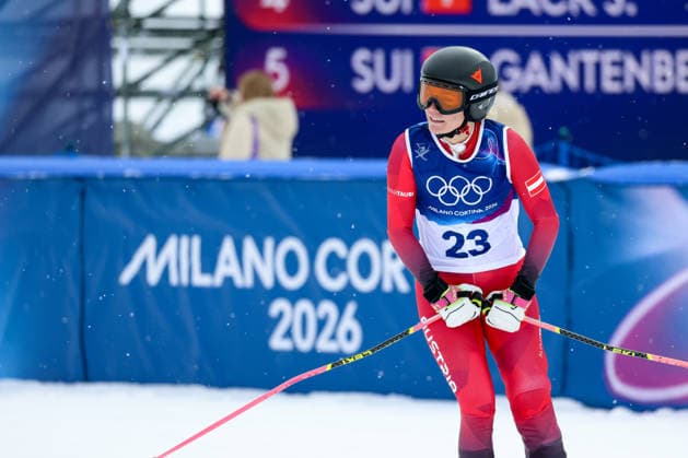Livigno, Italien 20. Februar 2026: Ski Freestyle Ski Cross Frauen - Olympia 2026 Im Bild: Christina Foedermayr (AUT) Snow Park *** Livigno, Italy February 20, 2026 Ski Freestyle Ski Cross Women Olympia 2026 In the picture Christina Foedermayr AUT Snow Park Copyright: xFotostandx xHettichx