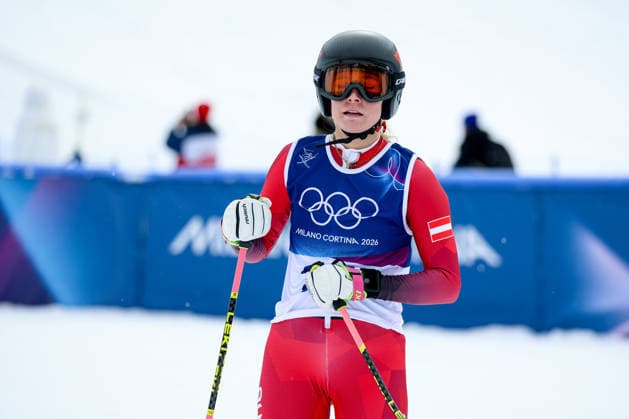 Livigno, Italien 20. Februar 2026: Ski Freestyle Ski Cross Frauen - Olympia 2026 Im Bild: Christina Foedermayr (AUT) mit geschlossenen Augen. Snow Park *** Livigno, Italy February 20, 2026 Ski Freestyle Ski Cross Women Olympia 2026 In the picture Christina Foedermayr AUT with closed eyes Snow Park Copyright: xFotostandx xHettichx