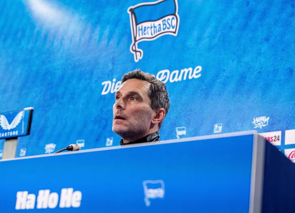 Fussball, Herren, Saison 2025 26, 2. Bundesliga, Hertha BSC, Pressekonferenz vor dem Spiel gegen den SC Paderborn 07, im Bild: Trainer Stefan Leitl, 20.02. 2026,