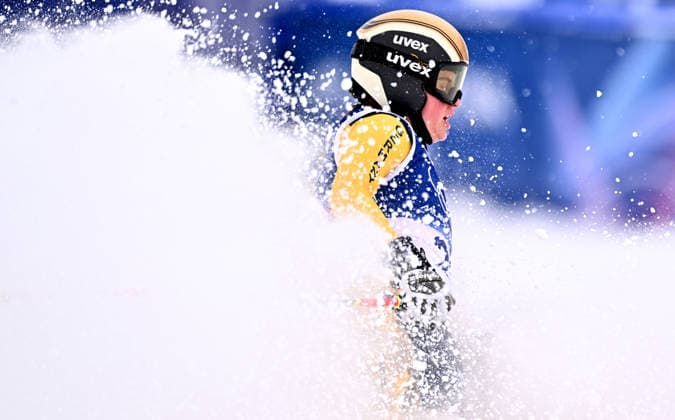 (260220) -- LIVIGNO, Feb. 20, 2026 -- Leonie Bachl-Staudinger of Germany competes during the freestyle skiing women s ski cross seeding at the Milan-Cortina 2026 Olympic Winter games, Winterspiele,Spiele, Summer games in Livigno, Italy, Feb. 20, 2026. ) (MICO2026)ITALY-LIVIGNO-OLYMPIC WINTER GAMES-FREESTYLE SKIING-WOMEN S SKI CROSS-SEEDING ZhangxHongxiang 
