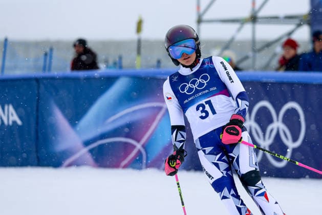 Livigno, Italien 20. Februar 2026: Ski Freestyle Ski Cross Frauen - Olympia 2026 Im Bild: Lucie Krausova (CZE) Snow Park *** Livigno, Italy February 20, 2026 Ski Freestyle Ski Cross Women Olympia 2026 In the picture Lucie Krausova CZE Snow Park Copyright: xFotostandx xHettichx