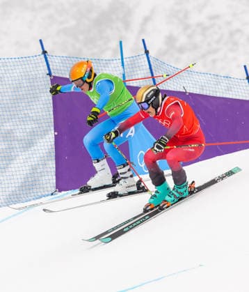 OLYMPICS - Winter Olympic Games, Olympische Spiele, Olympia, OS Milano Cortina 2026 LIVIGNO,ITALY,20.FEB.26 - OLYMPICS, SKI CROSS - Winter Olympic Games Milano Cortina 2026, Skicross, women, final. Image shows Jole Galli (ITA) and Katrin Ofner (AUT).  GEPAxpictures xHaraldxSteiner
