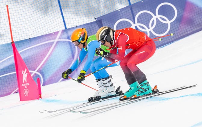 OLYMPICS - Winter Olympic Games, Olympische Spiele, Olympia, OS Milano Cortina 2026 LIVIGNO,ITALY,20.FEB.26 - OLYMPICS, SKI CROSS - Winter Olympic Games Milano Cortina 2026, Skicross, women, final. Image shows Jole Galli (ITA) and Katrin Ofner (AUT).  GEPAxpictures xHaraldxSteiner