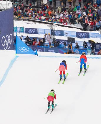 OLYMPICS - Winter Olympic Games, Olympische Spiele, Olympia, OS Milano Cortina 2026 LIVIGNO,ITALY,20.FEB.26 - OLYMPICS, SKI CROSS - Winter Olympic Games Milano Cortina 2026, Skicross, women, final. Image shows Jade Grillet Aubert (FRA), Brittany Phelan (CAN) and Sonja Gigler (AUT).  GEPAxpictures xHaraldxSteiner