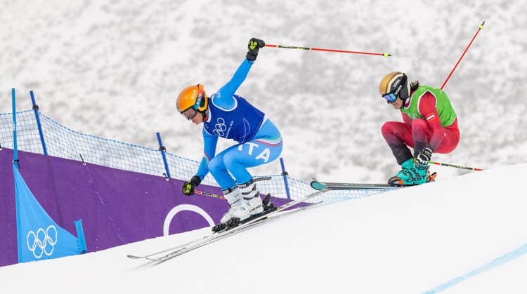 OLYMPICS - Winter Olympic Games, Olympische Spiele, Olympia, OS Milano Cortina 2026 LIVIGNO,ITALY,20.FEB.26 - OLYMPICS, SKI CROSS - Winter Olympic Games Milano Cortina 2026, Skicross, women, final. Image shows Jole Galli (ITA) and Katrin Ofner (AUT).  GEPAxpictures xHaraldxSteiner