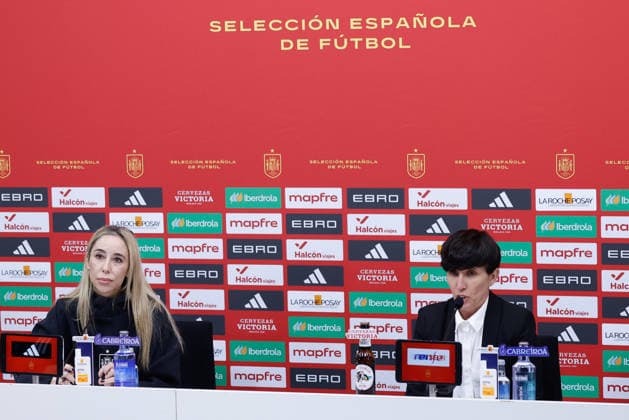 February 20, 2026, Las Rozas, Madrid, Spain: Sonia Bermudez, head coach of Spain, attends a press conference, PK, Pressekonferenz to announce the list of summoned players ahead the FIFA Women s World Cup 2027 football matches of Spain Team against Iceland and Ukraine at Ciudad del Futbol on February 20, 2026, in Las Rozas, Madrid, Spain. Sonia Bermudez Press Conference For Spain Team - FIFA Women s World Cup 2027 - ZUMAa181 20260220_zaa_a181_006 Copyright: xDennisxAgyemanx