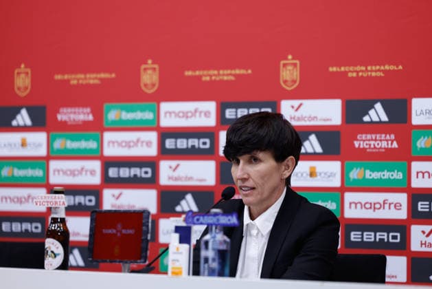 February 20, 2026, Las Rozas, Madrid, Spain: Sonia Bermudez, head coach of Spain, attends a press conference, PK, Pressekonferenz to announce the list of summoned players ahead the FIFA Women s World Cup 2027 football matches of Spain Team against Iceland and Ukraine at Ciudad del Futbol on February 20, 2026, in Las Rozas, Madrid, Spain. Sonia Bermudez Press Conference For Spain Team - FIFA Women s World Cup 2027 - ZUMAa181 20260220_zaa_a181_027 Copyright: xDennisxAgyemanx