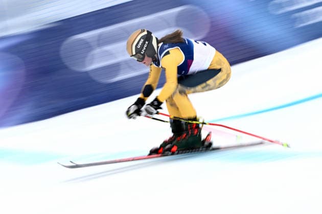 2026 WINTER Olympic Games, Olympische Spiele, Olympia, OS Leonie Bachl-Staudinger of Germany competes in the seeding round of the Women™s Ski Cross at Livigno Snow Park, on day 14 of the 2026 Milano Cortina Winter Olympic Games in Italy, Friday, February 20, 2026. ( NO ARCHIVING, EDITORIAL USE ONLY LIVIGNO SONDRIO ITALY  Copyright: xDANxHIMBRECHTSx 20260221128175758680