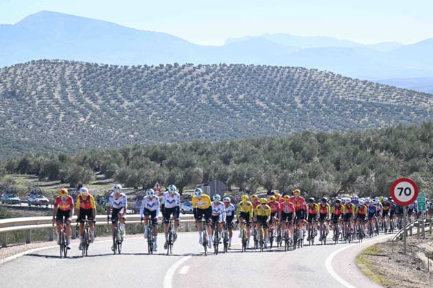 20-02-2026 Vuelta Andalucia; Tappa 03 Jaen - Lopera; 2026, Movistar; Romeo Abad, Ivan; Aular Sanabria, Orluis; 