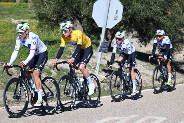 20-02-2026 Vuelta Andalucia; Tappa 03 Jaen - Lopera; 2026, Movistar; Romeo Abad, Ivan; Aular Sanabria, Orluis; 
