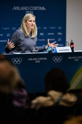 260220 IOC President Kirsty Coventry at a press conference, PK, Pressekonferenz during day 14 of the 2026 Winter Olympics on February 20, 2026 in Milan. Photo: Emma Wallskog BILDBYRAN kod EW EW0644 Olympic Games, Olympische Spiele, Olympia, OS olympics winter olympics os ol olympiska spel vinter-os olympiske leker milano cortina 2026 milan cortina 2026 milano cortina 2026 olympic games milano cortina 2026 winter olympic games milano cortina-os milano cortina-ol vinter-ol 14 bbeng presskonferens iok ordförande internationella olympiska kommitten *** 260220 IOC President Kirsty Coventry at a press conference during day 14 of the 2026 Winter Olympics on February 20, 2026 in Milan Photo Emma Wallskog BILDBYRAN code EW EW0644 olympic games olympics winter olympics os ol olympic games winter os olympic games milano cortina 2026 milan cortina 2026 milano cortina 2026 olympic games milano cortina 2026 winter olympic games milano cortina os milano cortina ol winter ol 14 bbeng press conference ioc president international olympic committee  Copyright: EMMAxWALLSKOG BB260220EW009