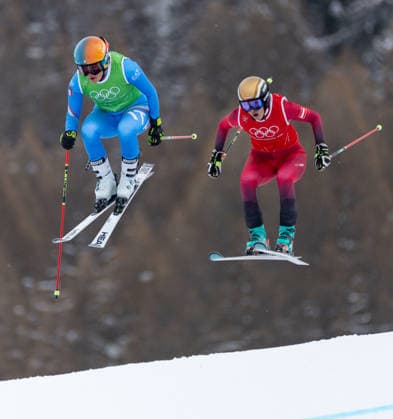 OLYMPICS - Winter Olympic Games, Olympische Spiele, Olympia, OS Milano Cortina 2026 LIVIGNO,ITALY,20.FEB.26 - OLYMPICS, SKI CROSS - Winter Olympic Games Milano Cortina 2026, Skicross, women, final. Image shows Jole Galli (ITA) and Katrin Ofner (AUT).  GEPAxpictures xWolfgangxGrebien