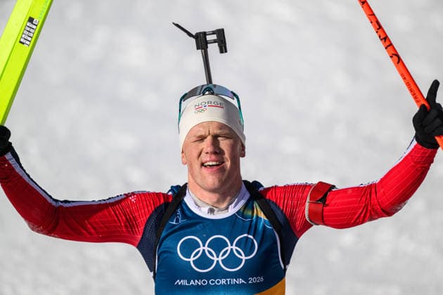 260220 Johannes Dale-Skjevdal of Norway celebrates after the men s biathlon 15 km mass start during day 14 of the 2026 Winter Olympics on February 20, 2026 in Anterselva. Photo: Mathias Bergeld BILDBYRAN kod MB MB1339 skidskytte biathlon skiskyting Olympic Games, Olympische Spiele, Olympia, OS olympics winter olympics os ol olympiska spel vinter-os olympiske leker milano cortina 2026 milan cortina 2026 milano cortina 2026 olympic games milano cortina 2026 winter olympic games milano cortina-os milano cortina-ol vinter-ol 14 bbeng masstart mass start norge jubel celebration guld gold os-guld *** 260220 Johannes Dale Skjevdal of Norway celebrates after the men s biathlon 15 km mass start during day 14 of the 2026 Winter Olympics on February 20, 2026 in Anterselva Photo Mathias Bergeld BILDBYRAN code MB MB1339 biathlon biathlon biathlon olympic games olympics olympics winter olympics os ol olympiska spel vinter os olympiske leker milano cortina 2026 milan cortina 2026 milano cortina 2026 olympic games milano cortina 2026 winter olympic games milano cortina os milano cortina ol vinter ol 14 bbeng masstart mass start norge jubel celebration guld gold os guld  Copyright: MATHIASxBERGELD BB260220MB039