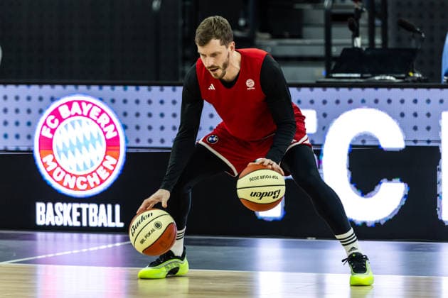 GER, BMW Top4, Basketball BBL Pokal, Media Training. 20.02.2026, SAP Garden, München, GER, BMW Top4, Basketball BBL Pokal, Media Training. Andreas Obst (FC Bayern München Basketball 13) Foto Alexander Trienitz München SAP Garden Bayern Deutschland