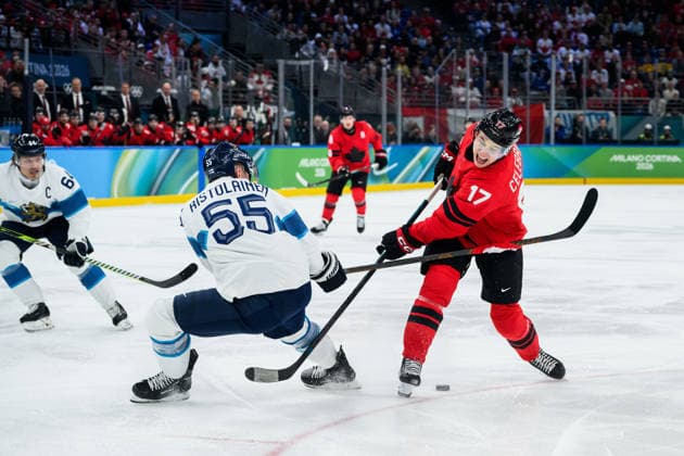 260220 Rasmus Ristolainen of Finland and Macklin Celebrini of Canada in the men s Ice hockey, Eishockey semifinal between Canada and Finland during day 14 of the 2026 Winter Olympics on February 20, 2026 in Milan. Photo: Carl Sandin BILDBYRAN kod CS CS0887 ishockey ice hockey Olympic Games, Olympische Spiele, Olympia, OS olympics winter olympics os ol olympiska spel vinter-os olympiske leker milano cortina 2026 milan cortina 2026 milano cortina 2026 olympic games milano cortina 2026 winter olympic games milano cortina-os milano cortina-ol vinter-ol 14 bbeng finland canada kanada *** 260220 Rasmus Ristolainen of Finland and Macklin Celebrini of Canada in the men s ice hockey semifinal between Canada and Finland during day 14 of the 2026 Winter Olympics on February 20, 2026 in Milan Photo Carl Sandin BILDBYRAN kod CS CS0887 ishockey ice hockey olympic games olympics winter olympics os ol olympiska spel vinter os olympiske leker milano cortina 2026 milan cortina 2026 milano cortina 2026 olympic games milano cortina 2026 winter olympic games milano cortina os milano cortina ol vinter ol 14 bbeng finland canada kanada  Copyright: CARLxSANDIN BB260220CS006