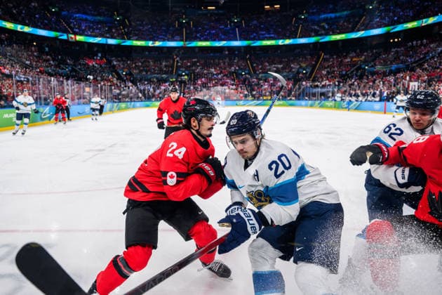 260220 Seth Jarvis of Canada and Sebastian Aho of Finland in the men s Ice hockey, Eishockey semifinal between Canada and Finland during day 14 of the 2026 Winter Olympics on February 20, 2026 in Milan. Photo: Joel Marklund BILDBYRAN kod JM CS0887 ishockey ice hockey Olympic Games, Olympische Spiele, Olympia, OS olympics winter olympics os ol olympiska spel vinter-os olympiske leker milano cortina 2026 milan cortina 2026 milano cortina 2026 olympic games milano cortina 2026 winter olympic games milano cortina-os milano cortina-ol vinter-ol 14 bbeng finland canada kanada *** 260220 Seth Jarvis of Canada and Sebastian Aho of Finland in the men s ice hockey semifinal between Canada and Finland during day 14 of the 2026 Winter Olympics on February 20, 2026 in Milan Photo Joel Marklund BILDBYRAN kod JM CS0887 ishockey ice hockey olympic games olympics winter olympics os ol olympiska spel vinter os olympiske leker milano cortina 2026 milan cortina 2026 milano cortina 2026 olympic games milano cortina 2026 winter olympic games milano cortina os milano cortina ol vinter ol 14 bbeng finland canada kanada  Copyright: JOELxMARKLUND BB260220JM002