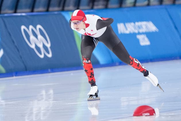 2026-02-20 - Milano Cortina 2026 Winter Olympics 1500m Women MILAN, ITALY - FEBRUARY 20: Beatrice Lamarche of Canada during the 1500m Women on day 16 of the Milano Cortina 2026 Winter Olympics at the Milano Speed skating, Eisschnelllauf Arena on February 20, 2026 in Milan, Italy Milan Milano Speed Skating Arena Italy Content not available for redistribution in The Netherlands directly or indirectly through any third parties. Copyright: xAndrexWeeningx