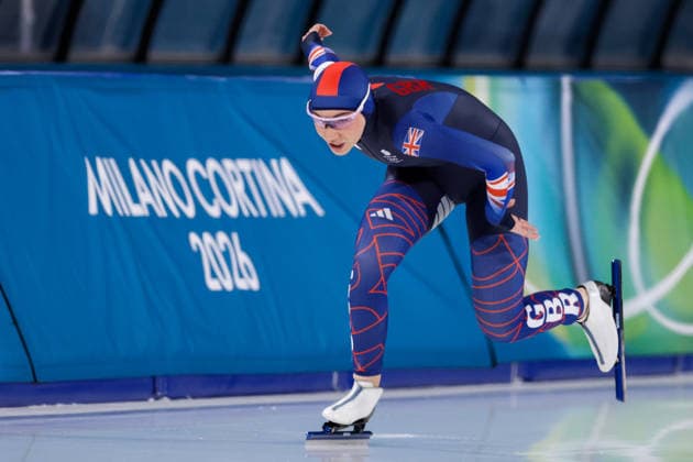 2026-02-20 Speed skating, Eisschnelllauf - Milano Cortina 2026 Winter Olympics - Day 14 MILAN, ITALY - FEBRUARY 20: Ellia Smeding of Great Britain competing in the Women s 1500m during Day 14 of Speed Skating - Milano Cortina 2026 Winter Olympics at Milano Speed Skating Stadium on February 20, 2026 in Milan, Italy. (Photo by Joris Verwijst BSR Agency) Milan Italy Content not available for redistribution in The Netherlands directly or indirectly through any third parties. Copyright: xBSRxAgencyx