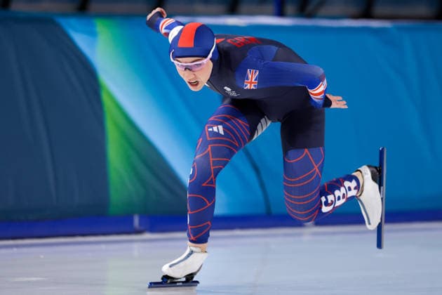 2026-02-20 Speed skating, Eisschnelllauf - Milano Cortina 2026 Winter Olympics - Day 14 MILAN, ITALY - FEBRUARY 20: Ellia Smeding of Great Britain competing in the Women s 1500m during Day 14 of Speed Skating - Milano Cortina 2026 Winter Olympics at Milano Speed Skating Stadium on February 20, 2026 in Milan, Italy. (Photo by Joris Verwijst BSR Agency) Milan Italy Content not available for redistribution in The Netherlands directly or indirectly through any third parties. Copyright: xBSRxAgencyx