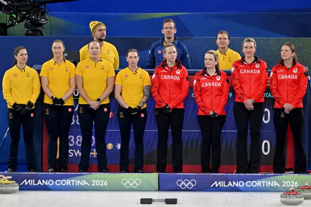 Cortina d Ampezzo, Italy, February 20th 2026. Before the Curling Women s Semi-final match between Canada and Sweden of the Olympic Winter games, Winterspiele,Spiele, Summer games 2026 in Cortina d Ampezzo, Italy. (Photo by Igor Kupljenik Sports Press Photo)  Copyright: xIgorxKupljenikx xSPPx Sportspressphoto_SPR94954