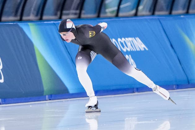 2026-02-20 - Milano Cortina 2026 Winter Olympics 1500m Women MILAN, ITALY - FEBRUARY 20: Lea Sophie Scholz of Germany during the 1500m Women on day 16 of the Milano Cortina 2026 Winter Olympics at the Milano Speed skating, Eisschnelllauf Arena on February 20, 2026 in Milan, Italy Milan Milano Speed Skating Arena Italy Content not available for redistribution in The Netherlands directly or indirectly through any third parties. Copyright: xAndrexWeeningx