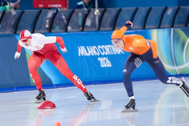 2026-02-20 - Milano Cortina 2026 Winter Olympics 1500m Women MILAN, ITALY - FEBRUARY 20: Natalia Czerwonka of Poland, Marijke Groenewoud of Netherlands during the 1500m Women on day 16 of the Milano Cortina 2026 Winter Olympics at the Milano Speed skating, Eisschnelllauf Arena on February 20, 2026 in Milan, Italy Milan Milano Speed Skating Arena Italy Content not available for redistribution in The Netherlands directly or indirectly through any third parties. Copyright: xAndrexWeeningx