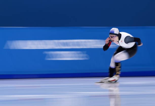 Milan Cortina Olympics: Speed skating, Eisschnelllauf Japanese speed skater Momoka Horikawa competes in the women s 1,500 meters at the Milan Cortina Olympics on Feb. 20, 2026, at Milano Speed Skating Stadium in Milan.  A14AA0005308965P