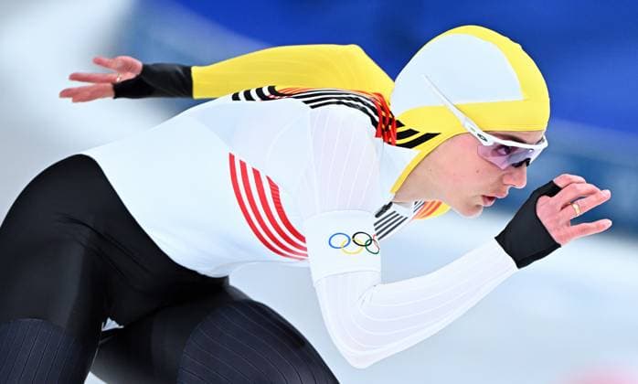 Belgian speed skater Isabelle van Elst pictured in action during the Women s 1500m Speed skating, Eisschnelllauf race at the Milano Cortina 2026 Olympic Winter games, Winterspiele,Spiele, Summer games on Friday 20 February 2026 in Milan, Italy. The XXV Winter Olympics take place from 6 to 22 February 2026 in Italy. JASPERxJACOBS  x164336422x