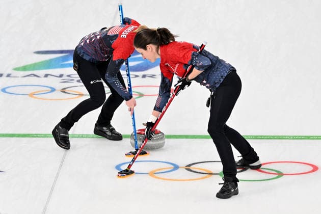 Cortina d Ampezzo, Italy, February 20th 2026. During the Curling Women s Semi-final match between United States of America and Switzerland of the Olympic Winter games, Winterspiele,Spiele, Summer games 2026 in Cortina d Ampezzo, Italy. (Photo by Igor Kupljenik Sports Press Photo)  Copyright: xIgorxKupljenikx xSPPx Sportspressphoto_SPR95028
