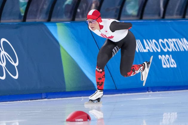 2026-02-20 - Milano Cortina 2026 Winter Olympics 1500m Women MILAN, ITALY - FEBRUARY 20: Valerie Maltais of Canada during the 1500m Women on day 16 of the Milano Cortina 2026 Winter Olympics at the Milano Speed skating, Eisschnelllauf Arena on February 20, 2026 in Milan, Italy Milan Milano Speed Skating Arena Italy Content not available for redistribution in The Netherlands directly or indirectly through any third parties. Copyright: xAndrexWeeningx