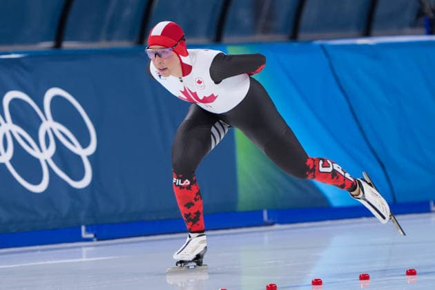 2026-02-20 - Milano Cortina 2026 Winter Olympics 1500m Women MILAN, ITALY - FEBRUARY 20: Valerie Maltais of Canada during the 1500m Women on day 16 of the Milano Cortina 2026 Winter Olympics at the Milano Speed skating, Eisschnelllauf Arena on February 20, 2026 in Milan, Italy Milan Milano Speed Skating Arena Italy Content not available for redistribution in The Netherlands directly or indirectly through any third parties. Copyright: xAndrexWeeningx