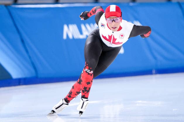 2026-02-20 - Milano Cortina 2026 Winter Olympics 1500m Women MILAN, ITALY - FEBRUARY 20: Valerie Maltais of Canada during the 1500m Women on day 16 of the Milano Cortina 2026 Winter Olympics at the Milano Speed skating, Eisschnelllauf Arena on February 20, 2026 in Milan, Italy Milan Milano Speed Skating Arena Italy Content not available for redistribution in The Netherlands directly or indirectly through any third parties. Copyright: xAndrexWeeningx