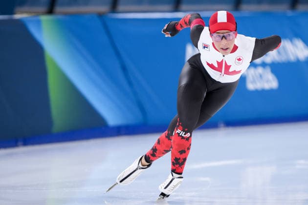 2026-02-20 - Milano Cortina 2026 Winter Olympics 1500m Women MILAN, ITALY - FEBRUARY 20: Valerie Maltais of Canada during the 1500m Women on day 16 of the Milano Cortina 2026 Winter Olympics at the Milano Speed skating, Eisschnelllauf Arena on February 20, 2026 in Milan, Italy Milan Milano Speed Skating Arena Italy Content not available for redistribution in The Netherlands directly or indirectly through any third parties. Copyright: xAndrexWeeningx