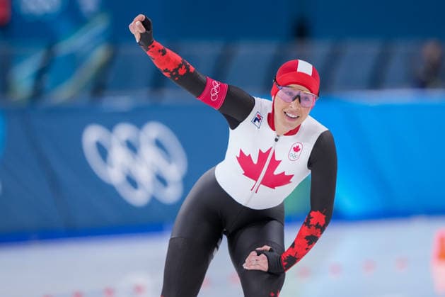 2026-02-20 - Milano Cortina 2026 Winter Olympics 1500m Women MILAN, ITALY - FEBRUARY 20: Valerie Maltais of Canada during the 1500m Women on day 16 of the Milano Cortina 2026 Winter Olympics at the Milano Speed skating, Eisschnelllauf Arena on February 20, 2026 in Milan, Italy Milan Milano Speed Skating Arena Italy Content not available for redistribution in The Netherlands directly or indirectly through any third parties. Copyright: xAndrexWeeningx