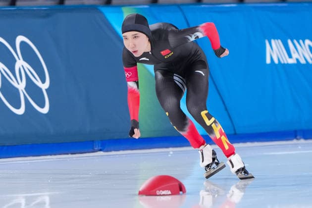 2026-02-20 - Milano Cortina 2026 Winter Olympics 1500m Women MILAN, ITALY - FEBRUARY 20: Mei Han of China during the 1500m Women on day 16 of the Milano Cortina 2026 Winter Olympics at the Milano Speed skating, Eisschnelllauf Arena on February 20, 2026 in Milan, Italy Milan Milano Speed Skating Arena Italy Content not available for redistribution in The Netherlands directly or indirectly through any third parties. Copyright: xAndrexWeeningx