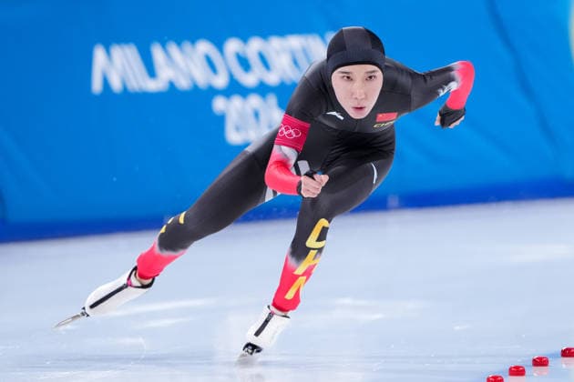 2026-02-20 - Milano Cortina 2026 Winter Olympics 1500m Women MILAN, ITALY - FEBRUARY 20: Mei Han of China during the 1500m Women on day 16 of the Milano Cortina 2026 Winter Olympics at the Milano Speed skating, Eisschnelllauf Arena on February 20, 2026 in Milan, Italy Milan Milano Speed Skating Arena Italy Content not available for redistribution in The Netherlands directly or indirectly through any third parties. Copyright: xAndrexWeeningx