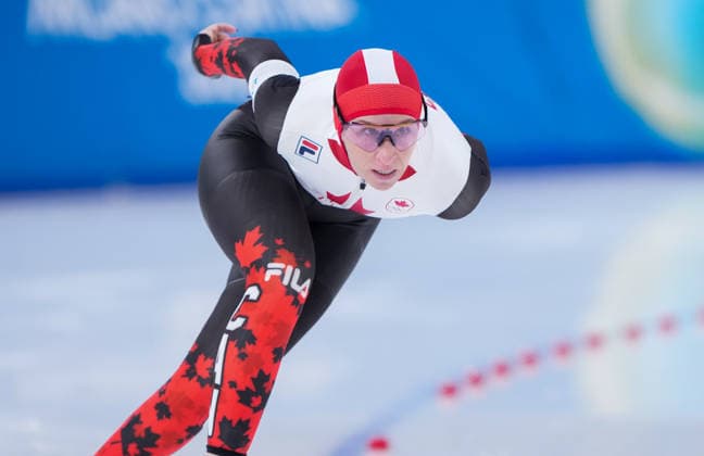 2026-02-20 - Milano Cortina 2026 Winter Olympics 1500m Women MILAN, ITALY - FEBRUARY 20: Ivanie Blondin of Canada during the 1500m Women on day 16 of the Milano Cortina 2026 Winter Olympics at the Milano Speed skating, Eisschnelllauf Arena on February 20, 2026 in Milan, Italy Milan Milano Speed Skating Arena Italy Content not available for redistribution in The Netherlands directly or indirectly through any third parties. Copyright: xAndrexWeeningx