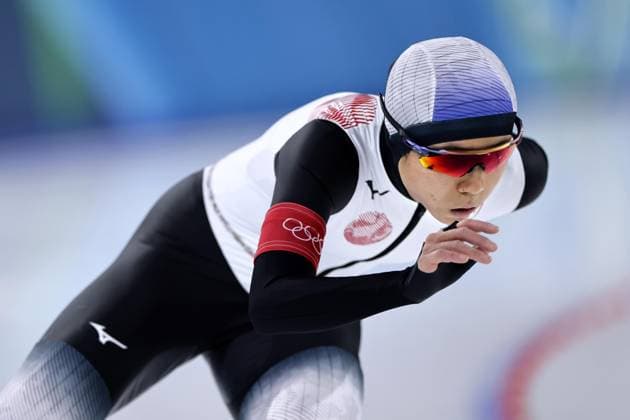 Milan Cortina Olympics: Speed skating, Eisschnelllauf Japanese speed skater Miho Takagi competes in the women s 1,500 meters at the Milan Cortina Olympics on Feb. 20, 2026, at Milano Speed Skating Stadium in Milan.  A14AA0005309020P