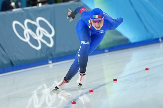 Francesca Lollobrigida during the Women™s Speed skating, Eisschnelllauf 1500m, from Italy at the 2026 Winter Olympics, Milan, Italy, Friday , Feb. 20, 2026. (Gian Mattia D Alberto LaPresse)  Copyright: xGianxMattiaxD Alberto LaPressex