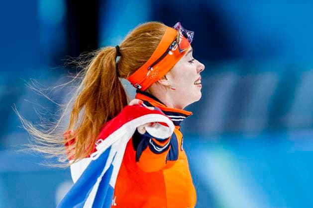 winner Antoinette Rijpma-De Jong of the Netherlands celebrating and holding flag after Women s 1500m, Milano Cortina 2026 Winter Olympics: Day 14, Speed skating, Eisschnelllauf - Milano Cortina 2026 Winter Olympics: Day 14, Milano Speed Skating Stadium, February 20, 2026, Milan, Italy.