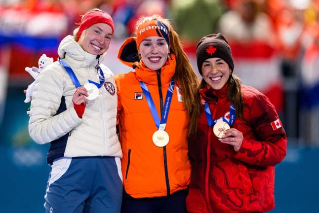 260220 Ragne Wiklund of Norway, Antoinette Rijpma-de Jong of Netherlands and Valerie Maltais of Canada celebrate with their medals after the women s 1500 meter Speed skating, Eisschnelllauf during day 14 of the 2026 Winter Olympics on February 20, 2026 in Milan. Photo: Emma Wallskog BILDBYRAN kod EW EW0645 skridskor speed skating Olympic Games, Olympische Spiele, Olympia, OS olympics winter olympics os ol olympiska spel vinter-os olympiske leker milano cortina 2026 milan cortina 2026 milano cortina 2026 olympic games milano cortina 2026 winter olympic games milano cortina-os milano cortina-ol vinter-ol 14 bbeng jubel celebration norge guld gold os-guld silver bronze brons *** 260220 Ragne Wiklund of Norway, Antoinette Rijpma de Jong of Netherlands and Valerie Maltais of Canada celebrate with their medals after the women s 1500 meter speed skating during day 14 of the 2026 Winter Olympics on February 20, 2026 in Milan Photo Emma Wallskog BILDBYRAN code EW EW0645 skates speed skating olympic games olympics winter olympics os ol olympic games winter os olympic games milano cortina 2026 milan cortina 2026 milano cortina 2026 olympic games milano cortina 2026 winter olympic games milano cortina os milano cortina ol winter ol 14 bbeng jubel celebration norge guld gold os guld silver bronze bronzes  Copyright: EMMAxWALLSKOG BB260220EW057