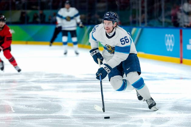 OLYMPICS - Winter Olympic Games, Olympische Spiele, Olympia, OS Milano Cortina 2026 MILAN,ITALY,20.FEB.26 - OLYMPICS, Ice hockey, Eishockey - Winter Olympic Games Milano Cortina 2026, semifinal, Canada vs Finland, men. Image shows Erik Haula (FIN).  GEPAxpictures xMatthiasxTrinkl