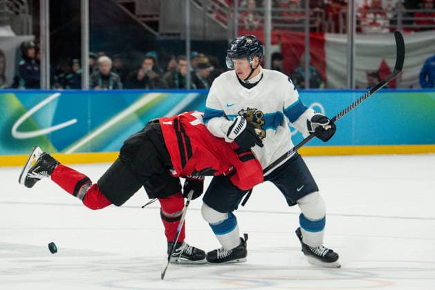 Ice hockey, Eishockey - Milano Cortina 2026 Winter Olympics: Day 14 Seth Jarvis, Olli Maatta during Milano Cortina 2026 Winter Olympics Semi-final Men s Hockey Canada vs Finland match at Milano Santagiulia Ice Hockey Arena in Milan on February 20, 2026 Milan Italy  Copyright: xFotoxOlimpikx originalFilename:jastrzebowski-icehocke260220_npDJv.jpg