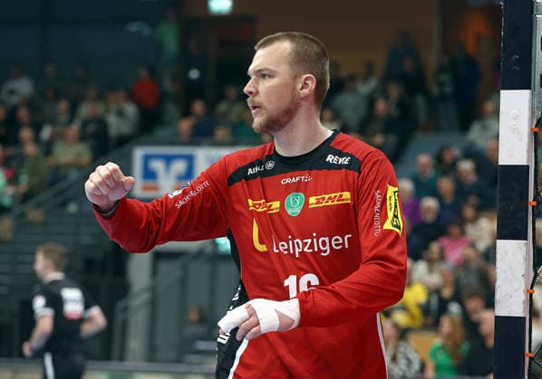 20.02.2026, xovx, Handball Daikin Handball Bundesliga, HSG Wetzlar - SC DHfK Leipzig Jubel bei Tomas Mrkva (SC DHfK Leipzig) Wetzlar Buderus-Arena Hessen Deutschland (DE)