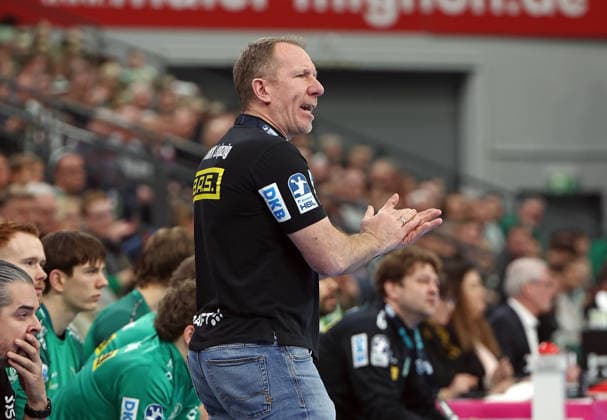 20.02.2026, xovx, Handball Daikin Handball Bundesliga, HSG Wetzlar - SC DHfK Leipzig Trainer Frank Carstens (SC DHfK Leipzig) Wetzlar Buderus-Arena Hessen Deutschland (DE)