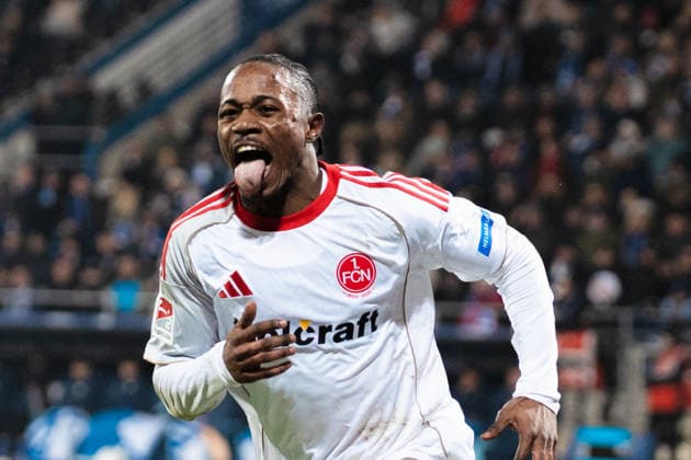Deutschland: 2. Bundesliga 2025 2026 23. Spieltag, VfL Bochum vs. 1. FC Nürnberg Freitag, 20.02.2026 Vonovia Ruhr Stadion, Nordrhein-Westfalen Tor zum 0:1 durch Luka Lochoshvili (1. FC Nürnberg, 24) Jubel Freude Emotionen Torjubel