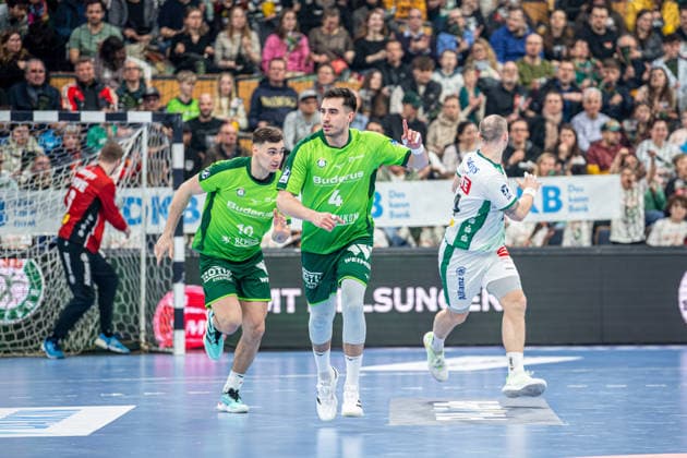Handball Bundesliga; HSG Wetzlar - SC DHfK Leipzig, 20.02.26 Filip Vistorop (HSG Wetzlar, 4), Josip Simic (HSG Wetzlar, 10) Handball Bundesliga; HSG Wetzlar - SC DHfK Leipzig: Wetzlar, 20.02.26 Copyright: xBEAUTIFULxSPORTS Roeczeyx