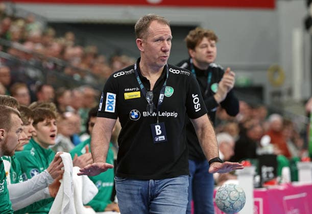 20.02.2026, xovx, Handball Daikin Handball Bundesliga, HSG Wetzlar - SC DHfK Leipzig Trainer Frank Carstens (SC DHfK Leipzig) Wetzlar Buderus-Arena Hessen Deutschland (DE)