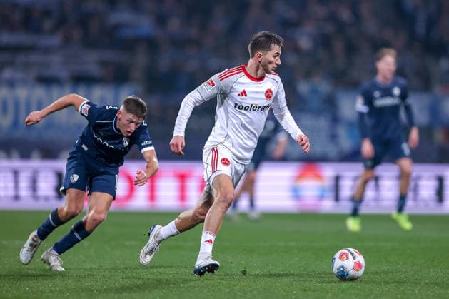 20.02.2026, Fußball, VfL Bochum - 1. FC Nürnberg, 2. Fußball Bundesliga, 23. Spieltag, Vonovia Ruhrstadion, Saison 2025 2026: Adam Markhiev (1FC Nuernberg 06) DFB regulations prohibit any use of photographs as image sequences and or quasi-video. Nordrhein-Westfalen Deutschland